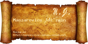 Maszarovics Jázmin névjegykártya